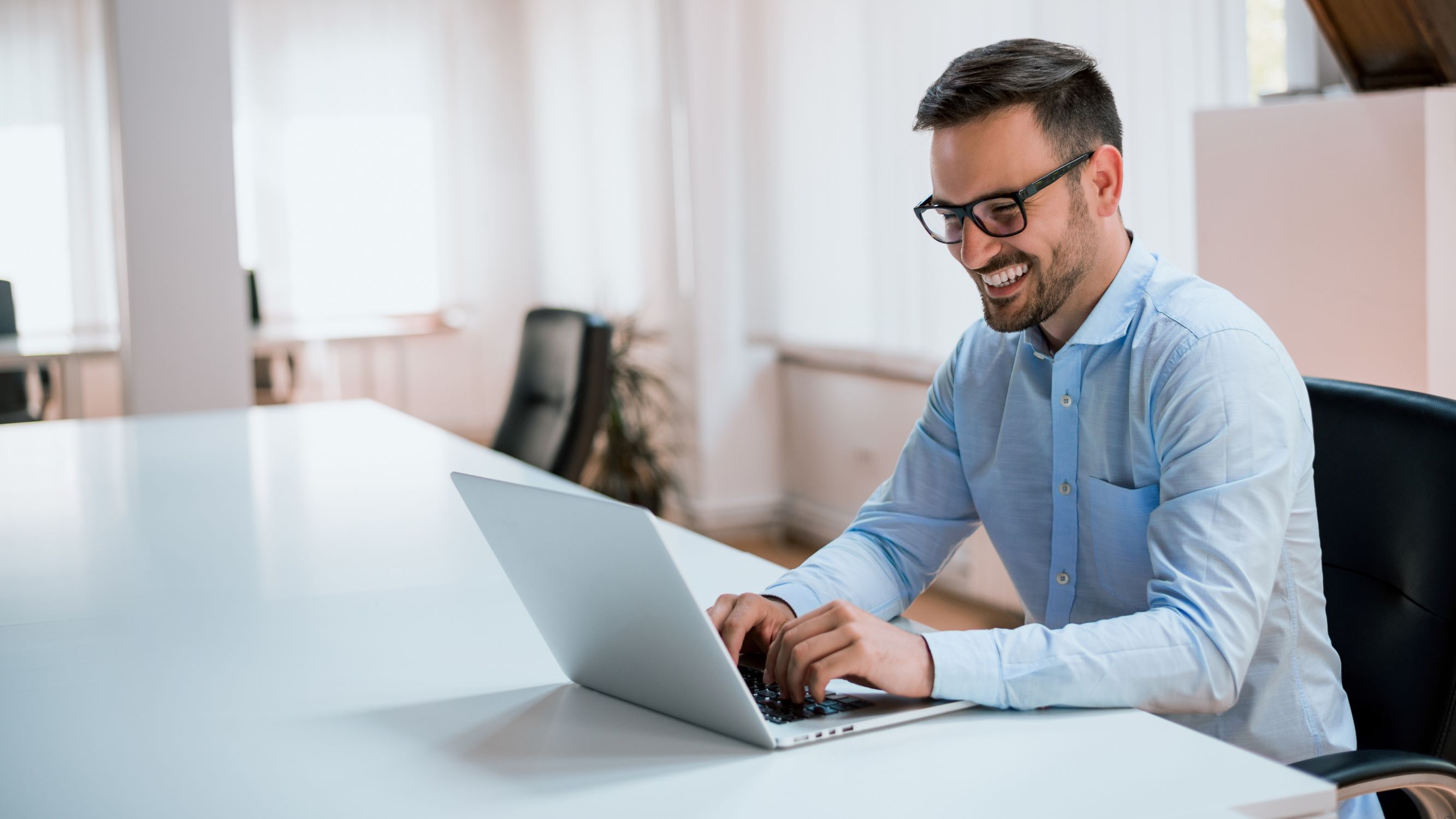 Man on computer 